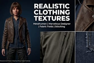create realistic 3d metahuman clothing and outfits for unreal engine characters