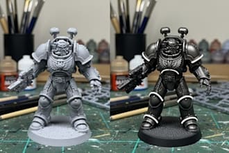 3d print and paint, hand paint figurines, ship models, resin printing