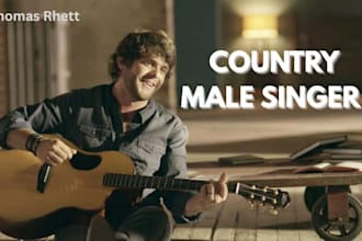 sing modern country vocal song as male country singer, country music producer