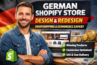 design german shopify store redesign shopify ecommerce dropshipping website