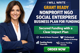 write a grant ready nonprofit ngo social enterprise business plan for funding