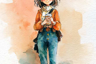 draw anything with watercolor illustration style