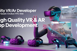 develop high quality VR ar apps in unity for meta quest oculus and htc vive