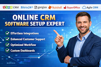 setup zoho CRM bitrix24 gorgias nutshell superoffice mondaycom close agile CRM