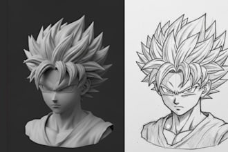 convert your 2d sketch image or concept into detailed 3d anime character model