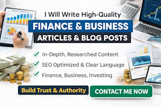 write SEO optimized finance and business articles