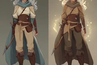 draw stunning fantasy character art, dnd characters, and rpg illustrations