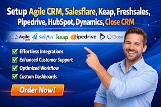 setup agile CRM salesflare keap freshsales pipedrive hubspot dynamics close CRM