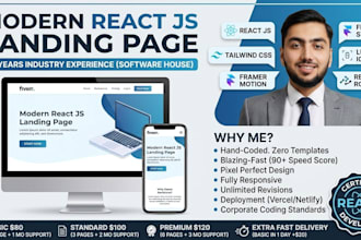 develop a premium UI UX landing page