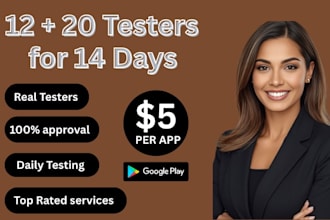 provide 12 testers closed testing 20 testers mobile app testing 12 testers