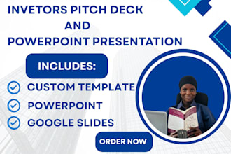 design high impact pitch decks, sales presentations and corporate slides
