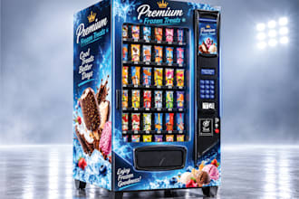 custom vending machine design, vending machine wrap, vending machine, shop front