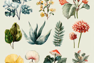create a botanical illustration in the traditional watercolor technique