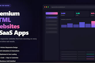 design a professional responsive HTML landing page or saas