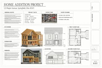city permit drawing architect for renovation, home add ition remodeling blueprin