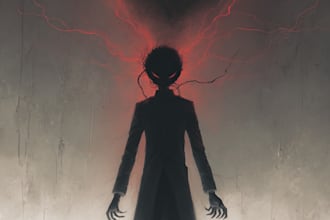 do a creepy and dark horror art illustration
