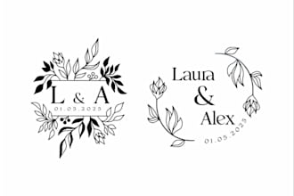 make signature photography logo, wedding, videography design