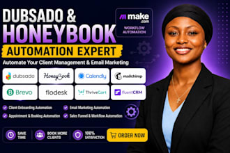 make com dubsado honeybook calendly mailchimp brevo flodesk thrivecart fluentcrm