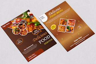 professional restaurant menu, food flyer and cafe menu