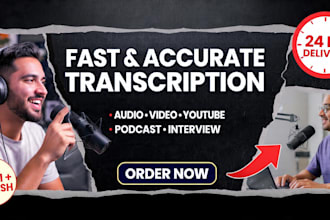 do audio and video transcription in hindi and english