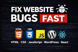 fix bugs in your website HTML CSS javascript react next js