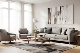 design 3d furniture model interior mood board and virtual staging rendering