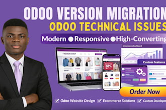 migrate your odoo version, hosting or fix odoo technical issues