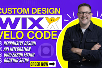 develop wix velo code custom website API integration wix studio code bug fixes