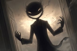 draw dark, horror, creepy art illustration