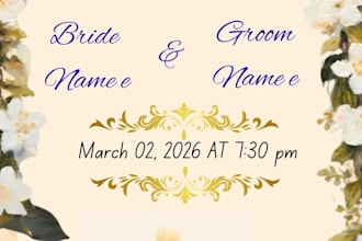 design a beautiful digital wedding or birthday invitation