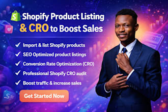 do shopify product listing, import products, shopify cro audit to boost sales
