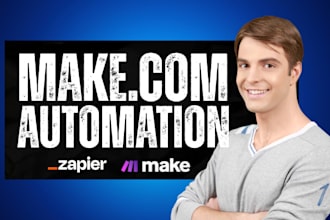 build make com automation workflows, make com integration, make com expert