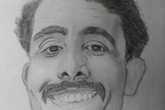 make your portrait sketch with pencile and charcoal