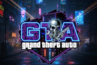 design a gta style logo for your brand or gaming channel
