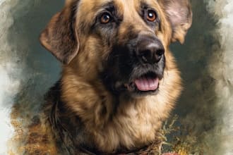 custom pet portrait, digital art, watercolor, pet memorials