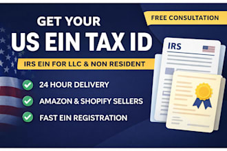 apply for your US ein tax id from irs for llc, amazon, shopify non resident