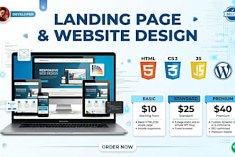 create responsive website using htmlcss or wp strating ten doller