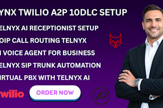 build a telnyx ai voice agent and  automated receptionist for business