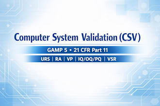 perform computer system validation CSV as per gamp 5 and 21 cfr part 11