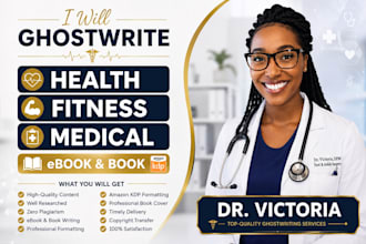 write health, fitness, medical, wellness ebook writer, book writer, ghostwriter