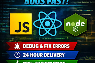 fix react js, next js or node js bugs and errors