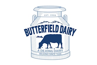 create a timeless beautiful logo for our dairy farm
