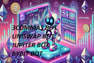 build jupiter bot, uniswap bot 3commas bot, grid dca bot, gunbot, pinksale bot