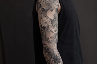 create a tattoo design of tattoo sleeve