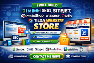build jimdo ionos sitejet prestashop wizishop oxatis tilda website store design