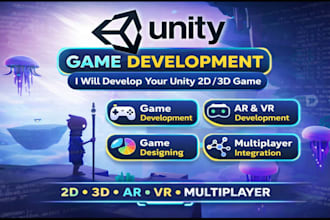 develop a unity 2d or 3d game multiplayer ar VR game development