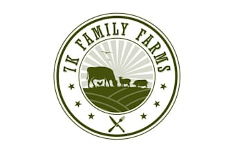 make vintage farmer market friendly logo for 7k family farms