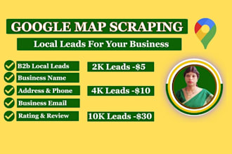 scrape google maps for business leads, b2b data scraping, lead generation