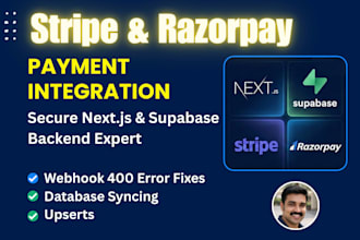 integrate stripe razorpay payment gateway supabase backend next js