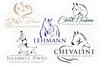 create a unique horse, equestrian, equine, farm, or dog logo